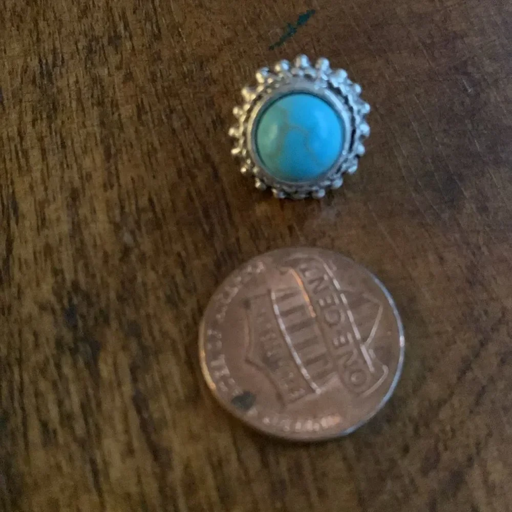 Men’s Western Turquoise Stud Earrings Southwest Indian Style Boho Ethnic Tribal